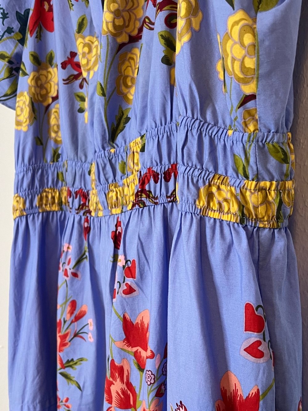 Anthropologie Light Blue Floral Tiered Maxi Dress - Picture 5 of 12